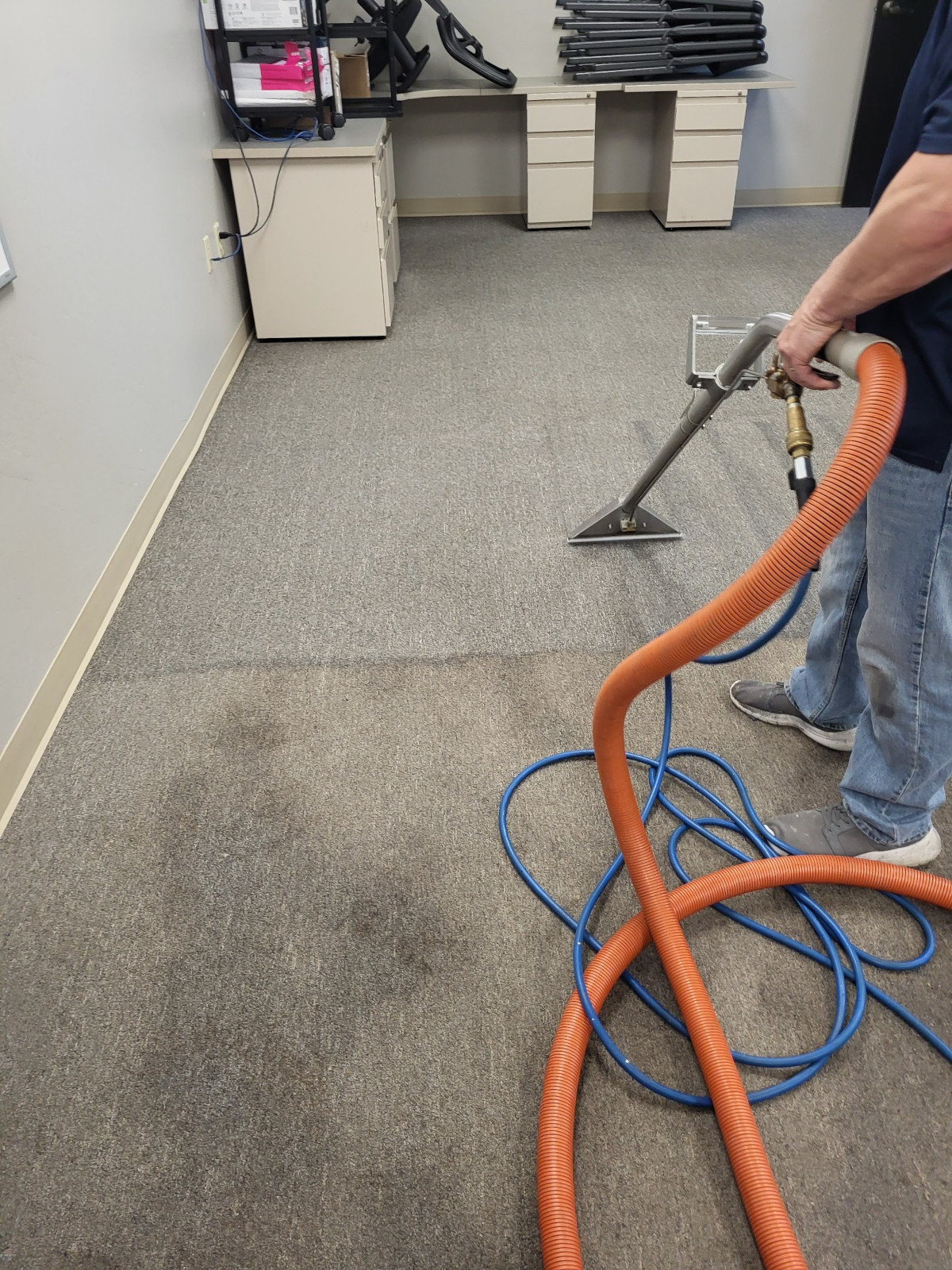 Finishing Touch Commercial Carpet Cleaning In Progress